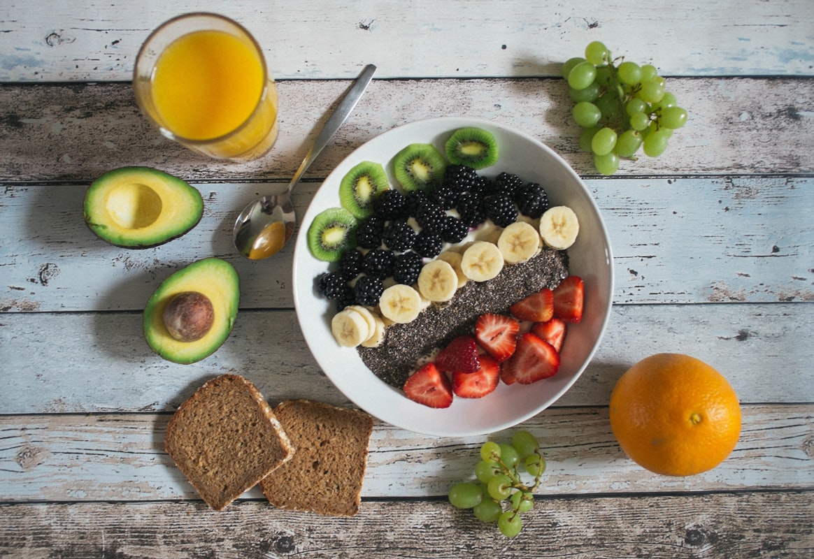 Balanced nutrition with colorful vegetables and proteins